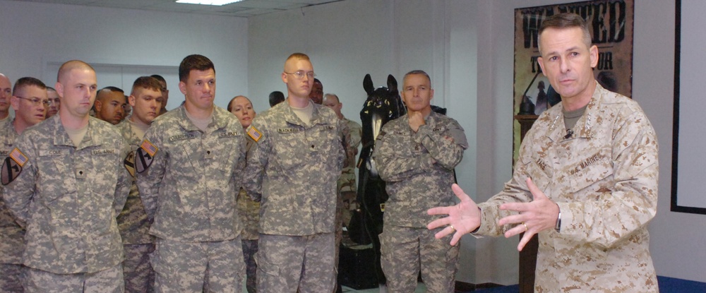 Chairman of the Joint Chiefs of Staff Thanks Soldiers Face-to-Face in Baghd