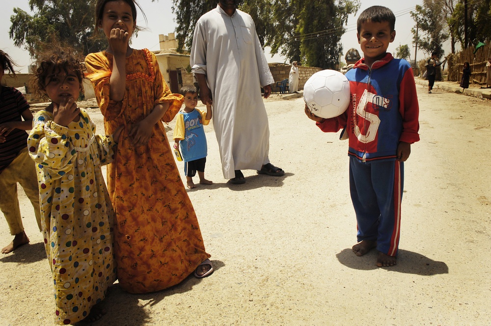 Iraqi Child Receives Soccer Ball