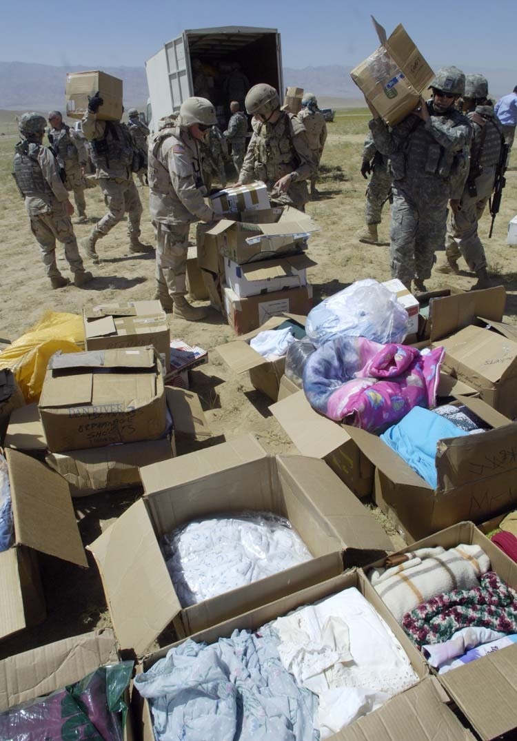 Joint Service Members Convoy Supplies to Afghan Refugees