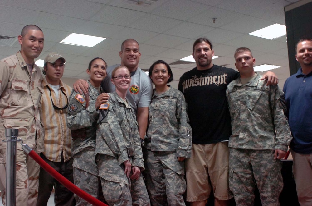 Impromptu UFC Warrior Visit Brings Smiles, Photo Ops And ... A Haircut?