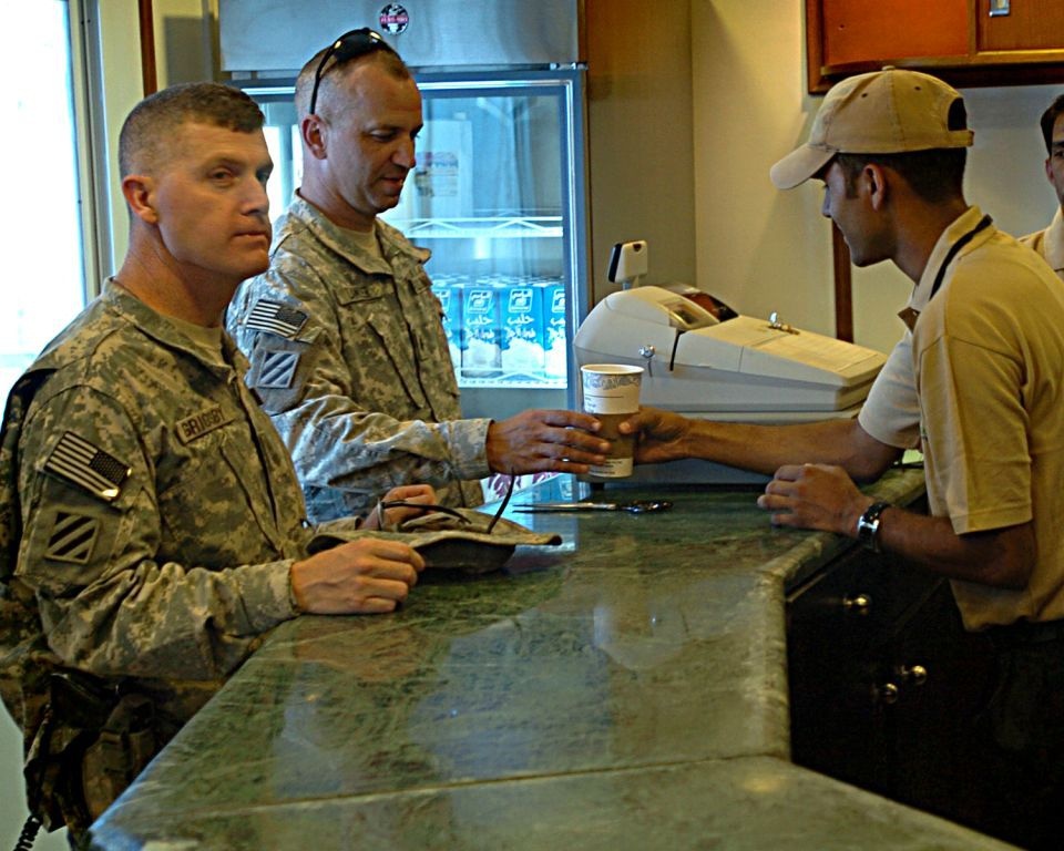 3rd HBCT Celebrates Coffee Shop Opening at FOB Hammer