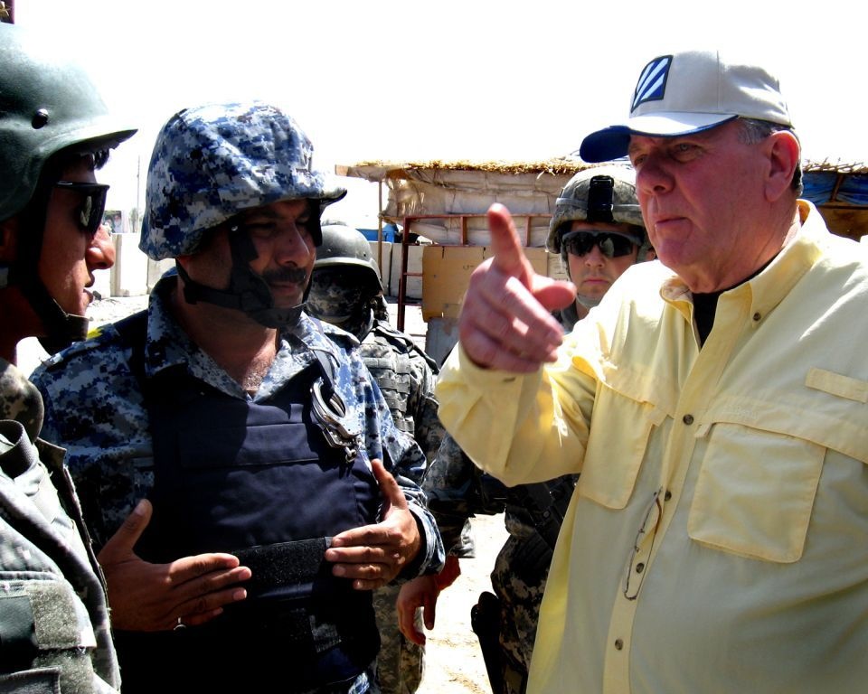 Retired General Visits Cavalry Troopers