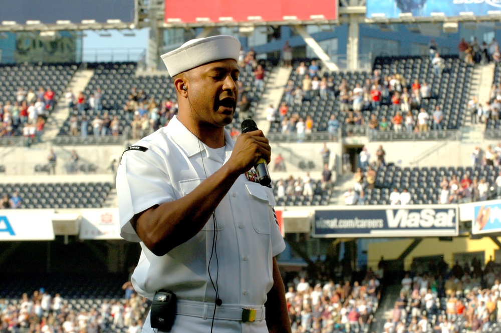 Sailors at a San Diego Padres game