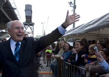The USS Kitty Hawk in Australia