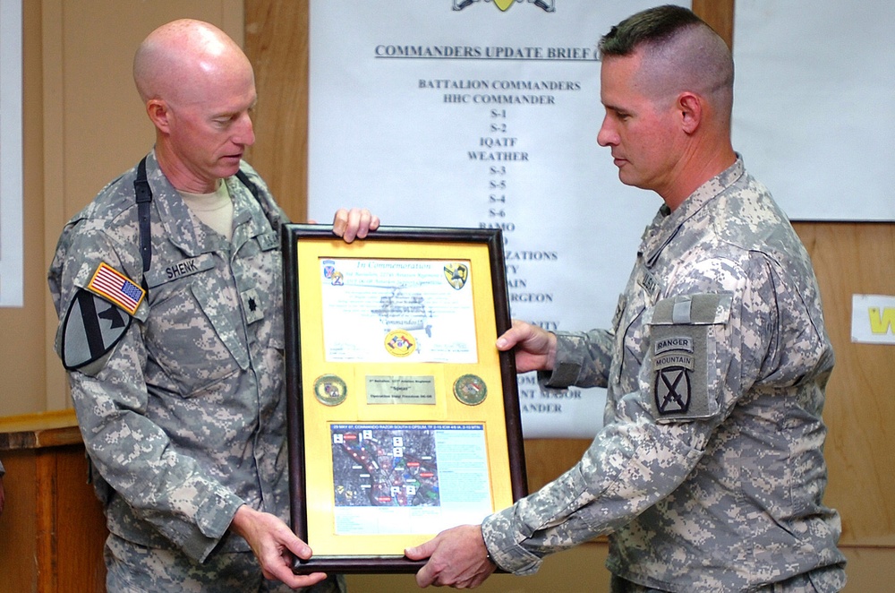 10th Mountain Brigade Recognizes 1st Air Cavalry's Support