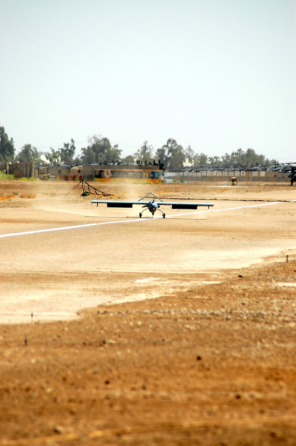 Shadow UAV lands at Camp Taji