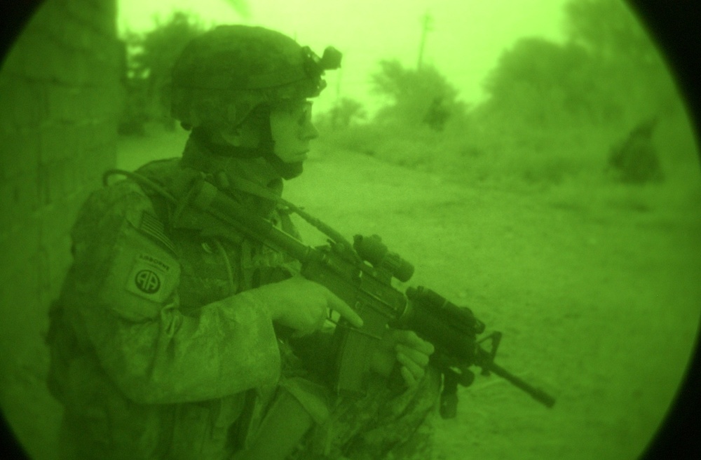 Operation Hoplite Soldiers Patrol as Part of Lightning Hammer