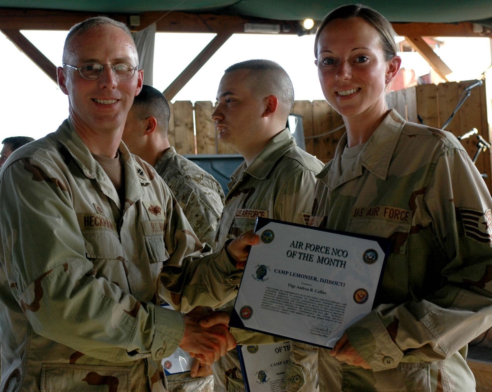 CJTF-HOA Service members receive monthly award for outstanding service