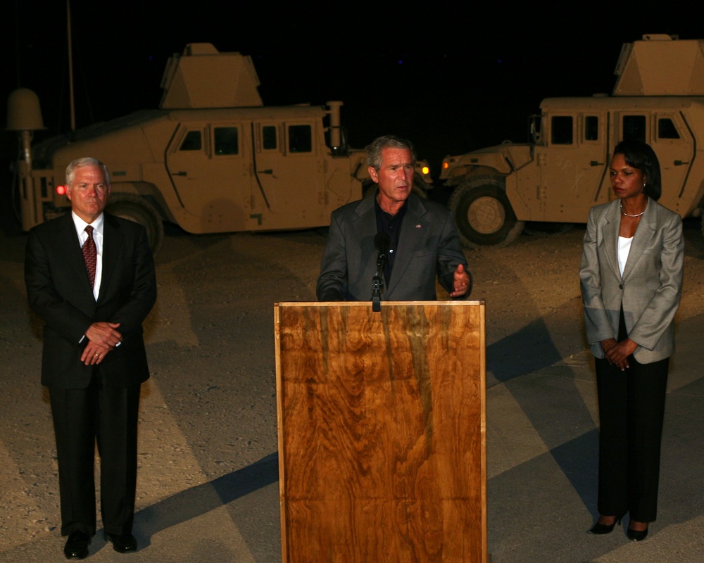 President Bush Visits Al Asad, Iraq