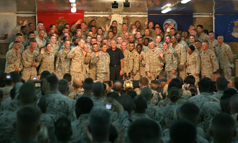 President Bush Visits Al Asad, Iraq