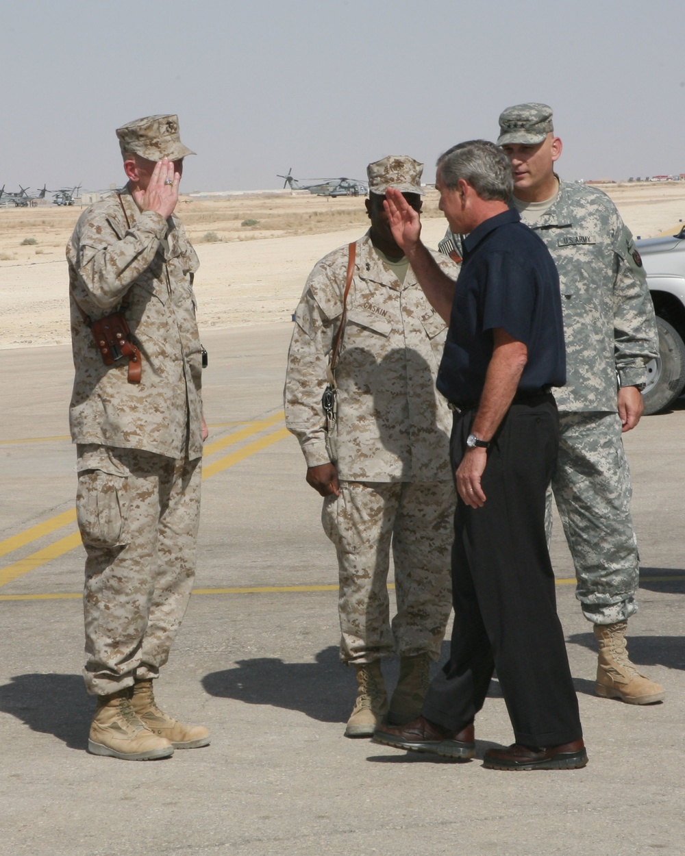 President Bush Visits Al Asad, Iraq