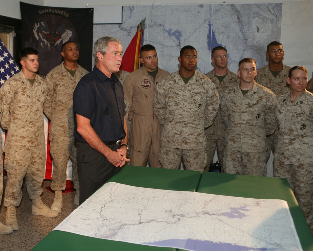 President Bush Visits Al Asad, Iraq