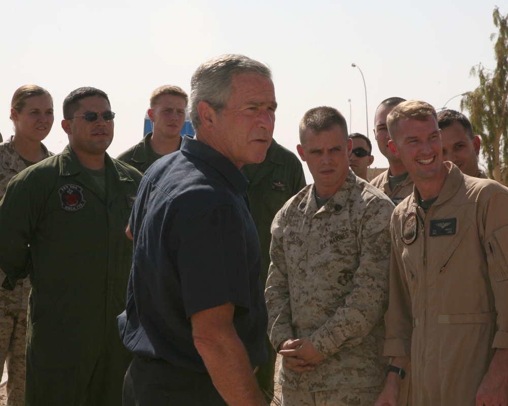 President Bush Visits Al Asad, Iraq