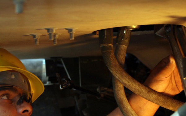 Mechanics keep trucks moving throughout the desert