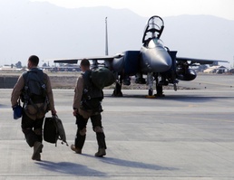 F-15 E Strike Eagle Officers on the Flightline