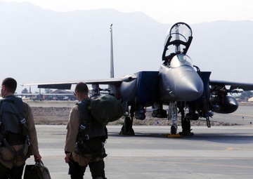 F-15 E Strike Eagle Officers on the Flightline