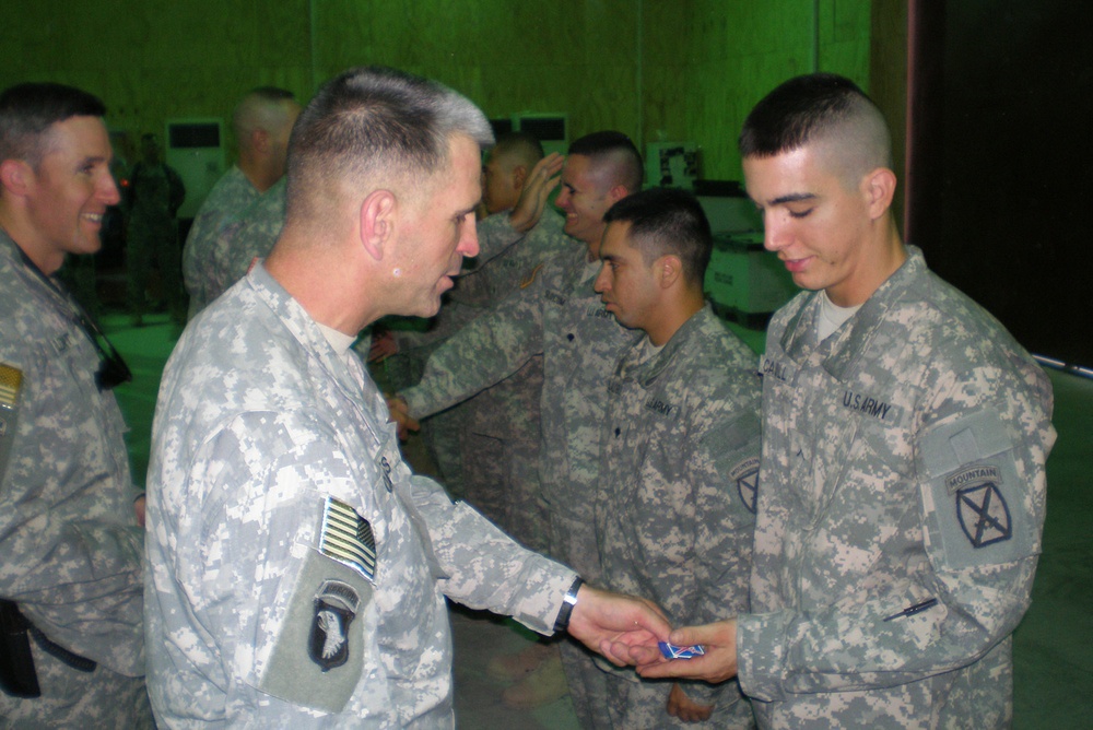Commander Gives Soldier Battlefield Promotion