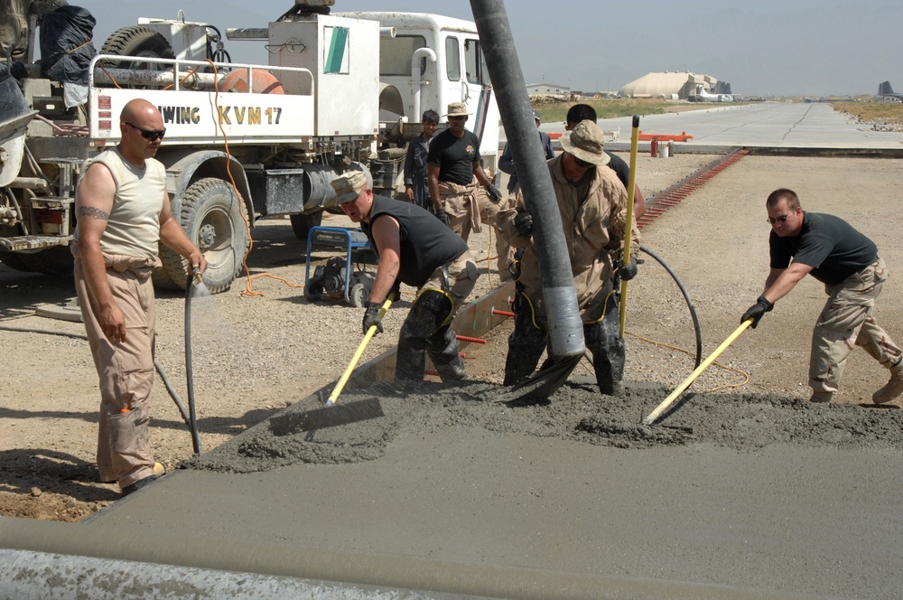 Service members Lay New Flightline in Bagram Airfield