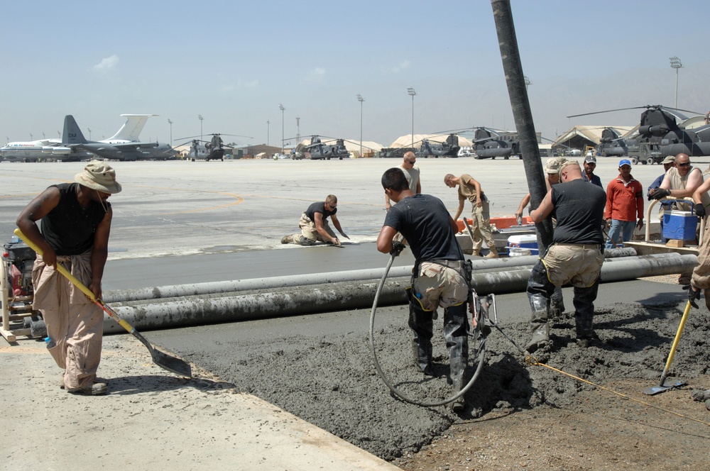 Service members Lay New Flightline in Bagram Airfield