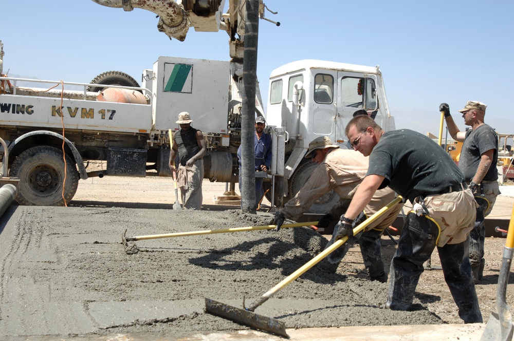 Service members Lay New Flightline in Bagram Airfield