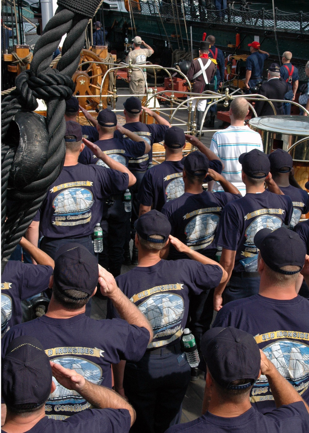 Chief Petty Officer Selectees Man the Sails of USS Constitution