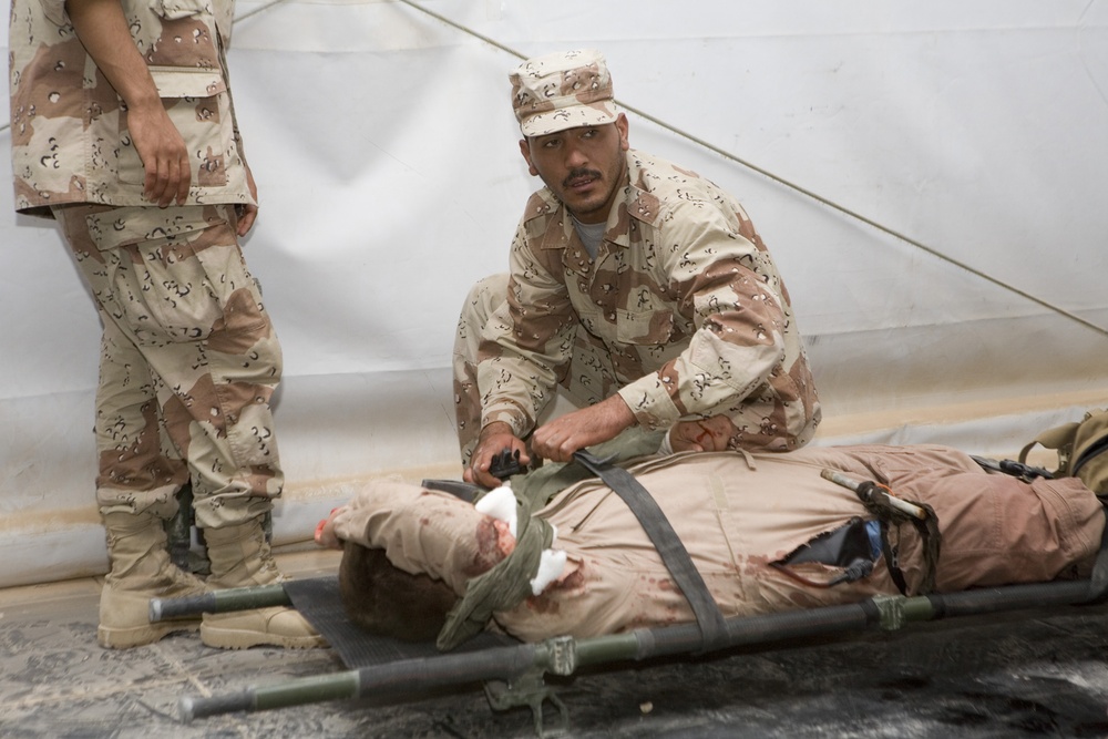 Marines Practice Casualty Scenario