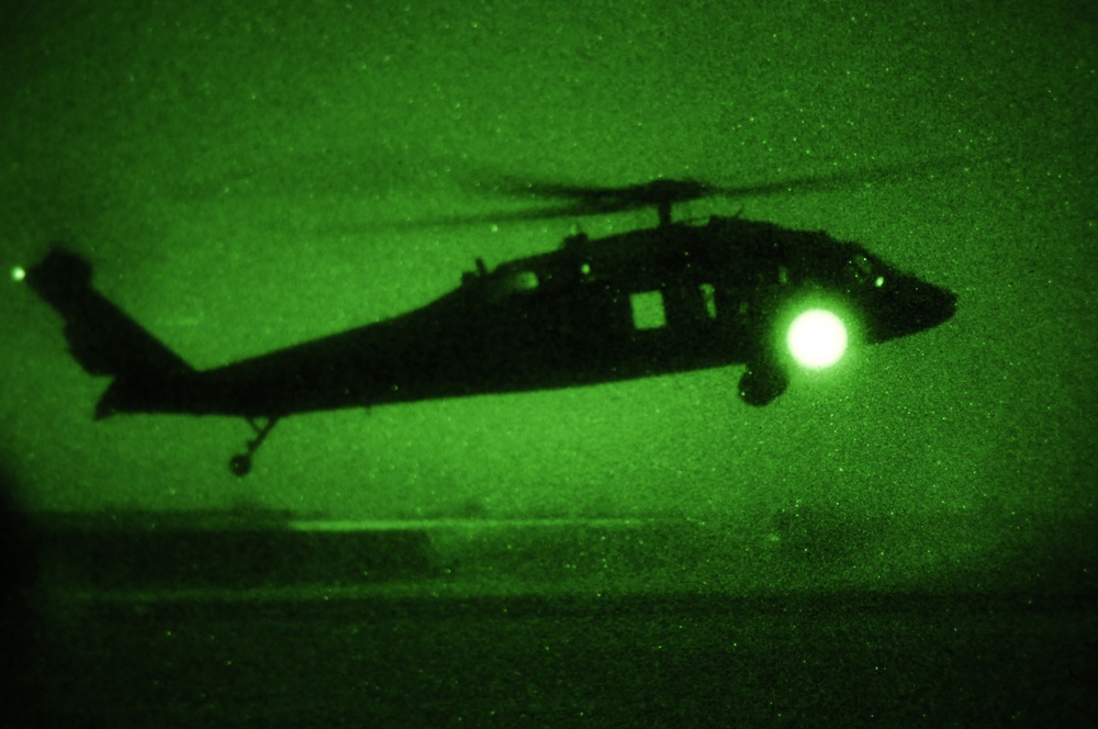 UH-60 Black Hawk prepares to land