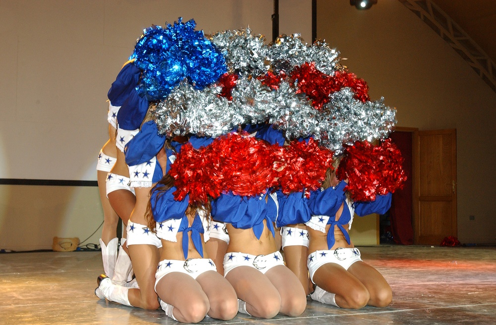 Cowboys Cheerleaders Perform at Camp Arifjan