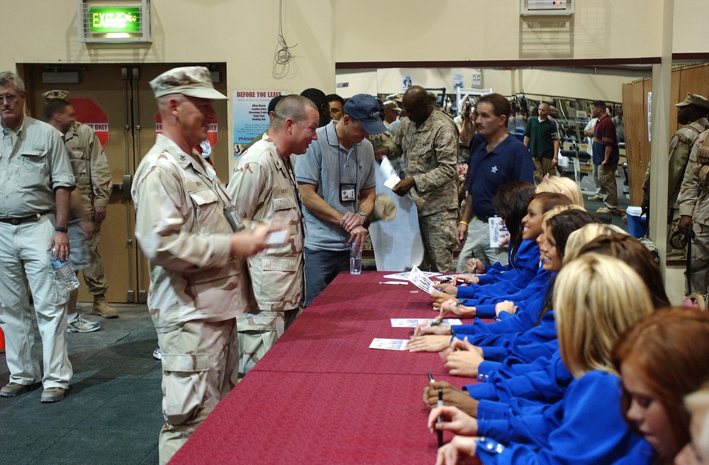 Cowboys Cheerleaders Perform at Camp Arifjan