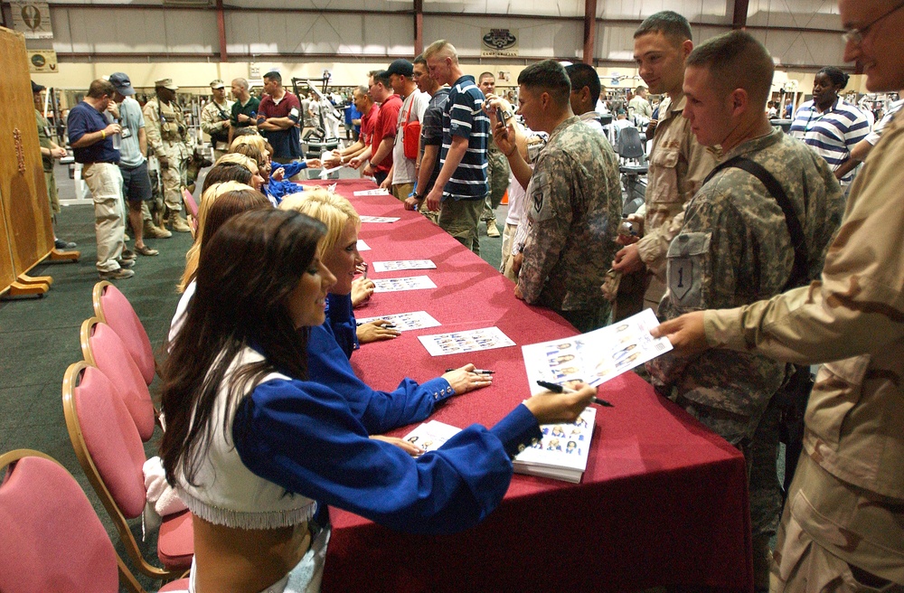 Cowboys Cheerleaders Perform at Camp Arifjan