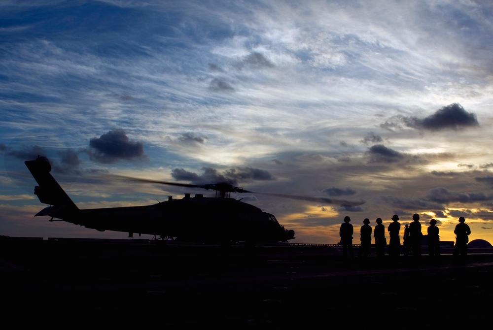 Seahawk Lands on USS Kitty Hawk