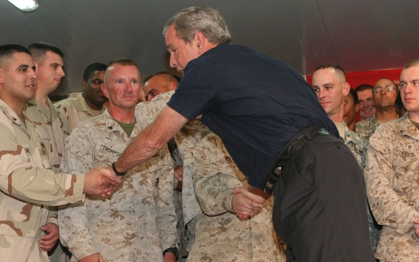 President Bush Speaks to Service Members