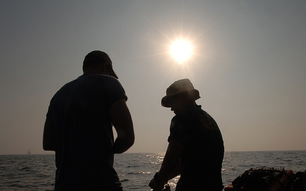 EOD unit six personnel prepare for silent water entry