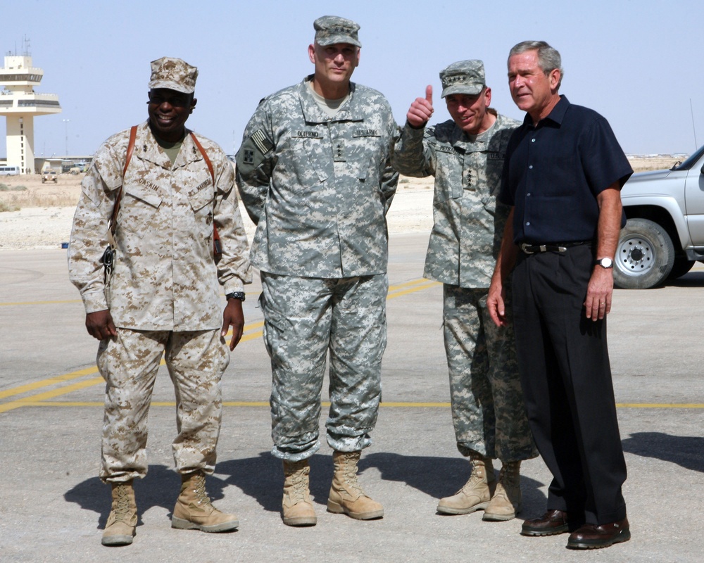 President Bush Visits Al Asad Air Base