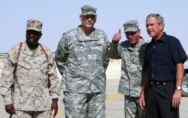 President Bush Visits Al Asad Air Base