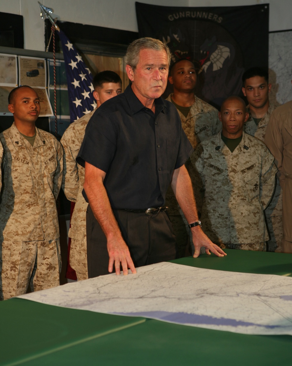 President Bush Visits Al Asad Air Base