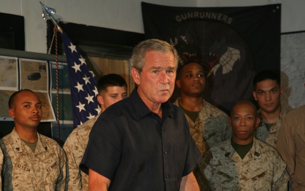 President Bush Visits Al Asad Air Base