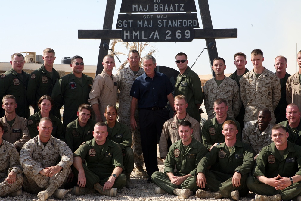 President Bush Visits Al Asad Air Base