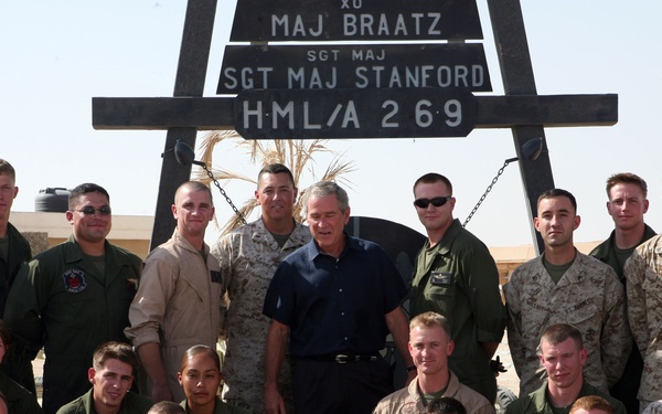 President Bush Visits Al Asad Air Base