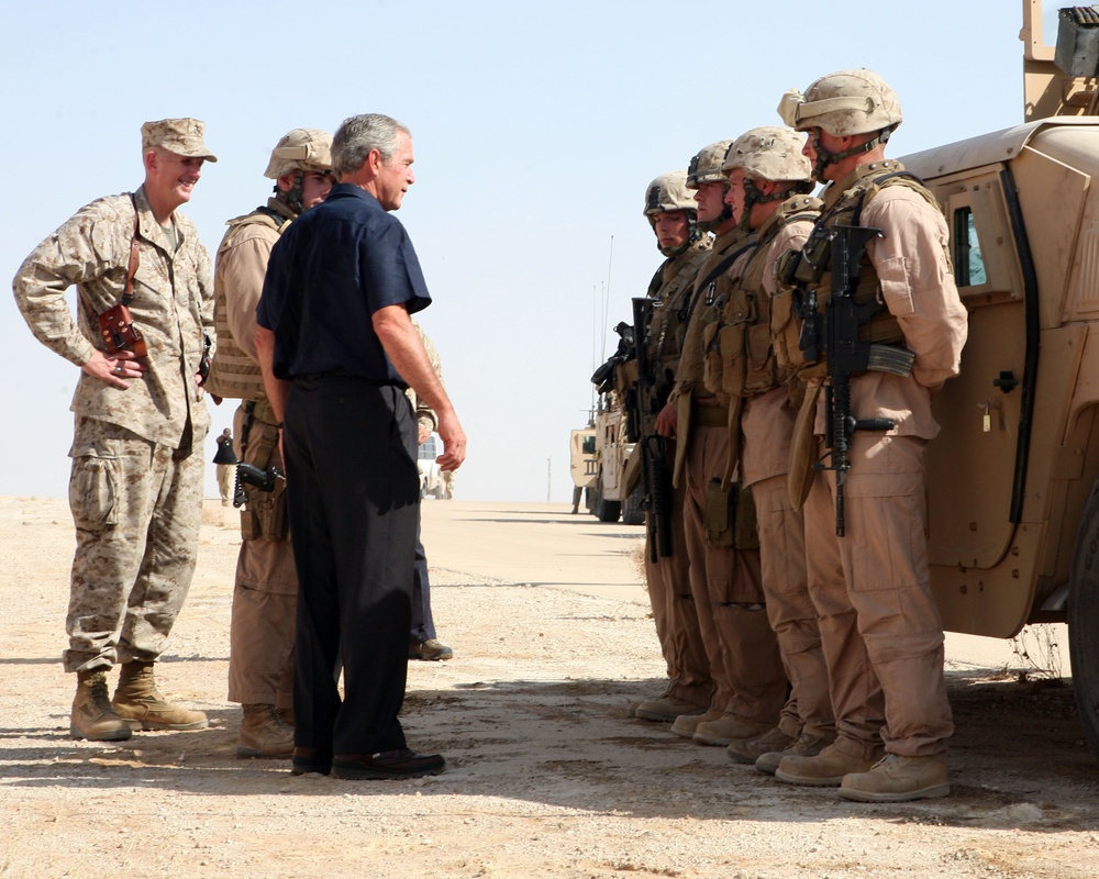 President Bush Visits Al Asad Air Base