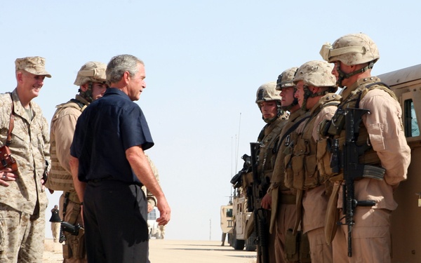 President Bush Visits Al Asad Air Base