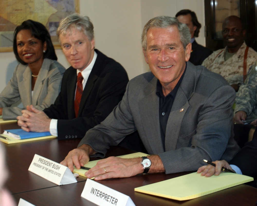 President Bush Visits Al Asad Air Base