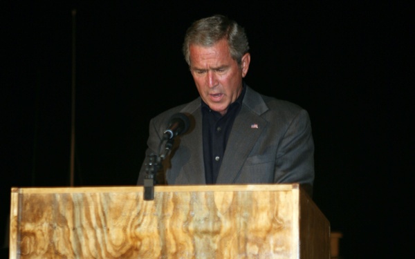 President Bush Visits Al Asad Air Base