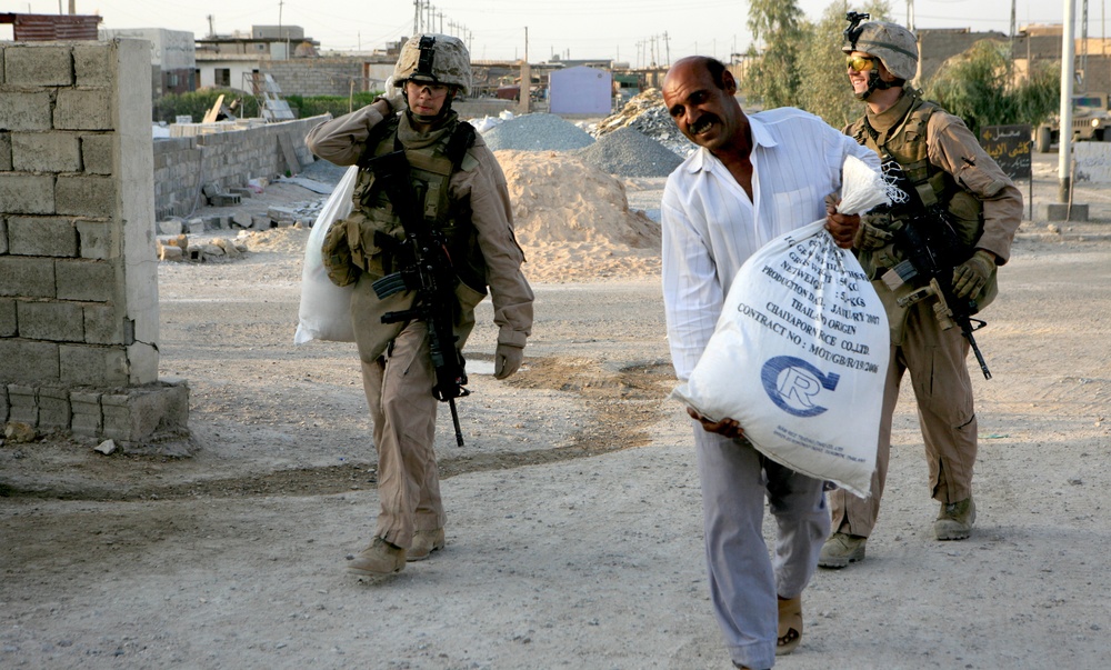 patrol through city of al fallujah