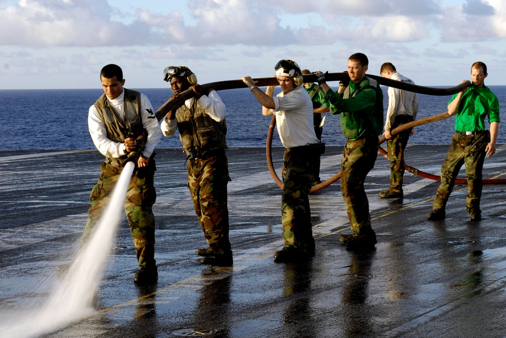 Daytime on the Flight Deck of USS Kitty Hawk