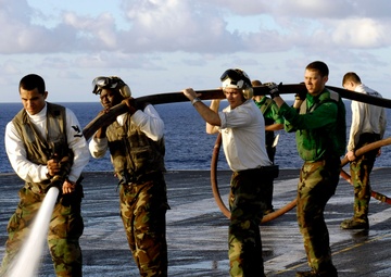 Daytime on the Flight Deck of USS Kitty Hawk