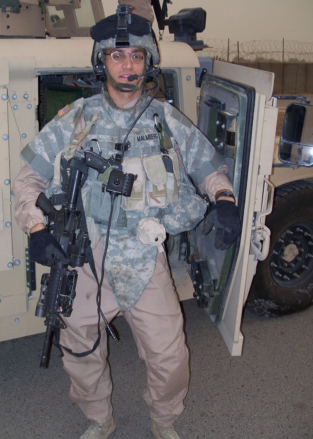 Exiting the Humvee
