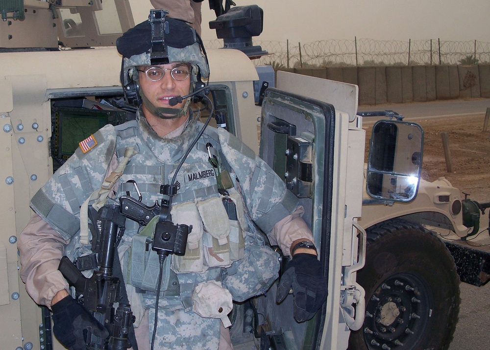 Exiting the Humvee
