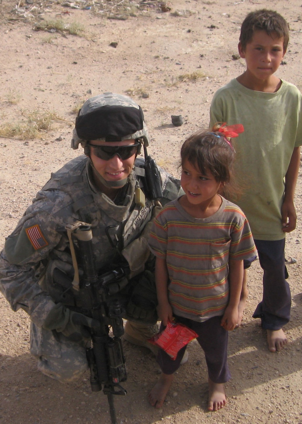 Posing With Iraqi Children