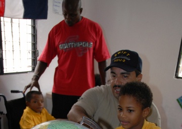Task Group 40.9 Sailors Help Orphans in Dominican Republic